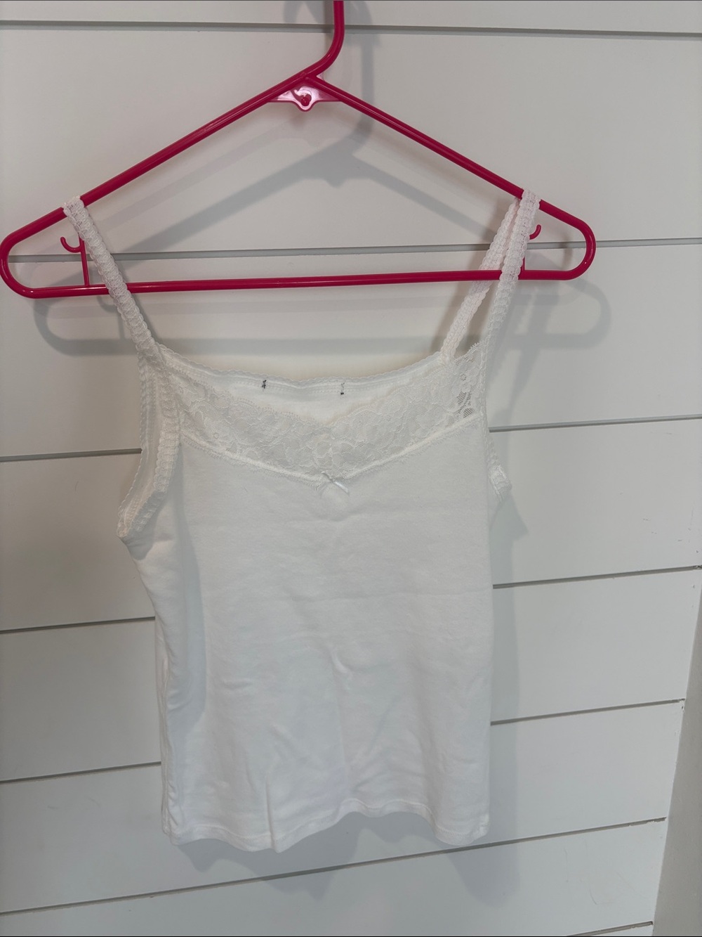 Brandy Melville White Lace-Trim Tank top